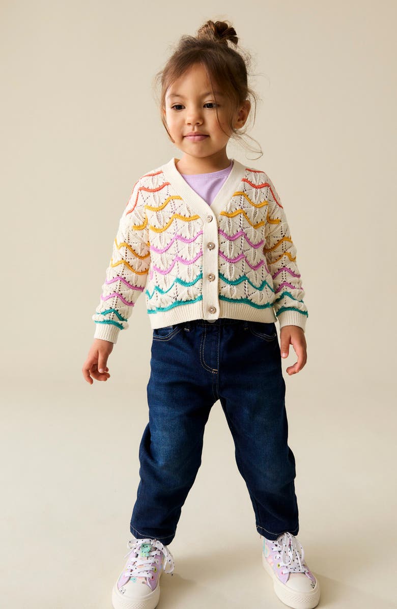 NEXT Kids' Rainbow Cardigan, Alternate, color, White Multi