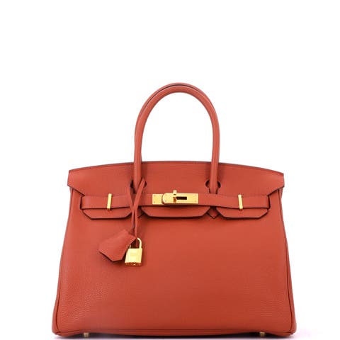 Birkin Handbag Orange Togo with Gold Hardware 30