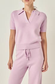 English Factory Johnny Collar Knit Top