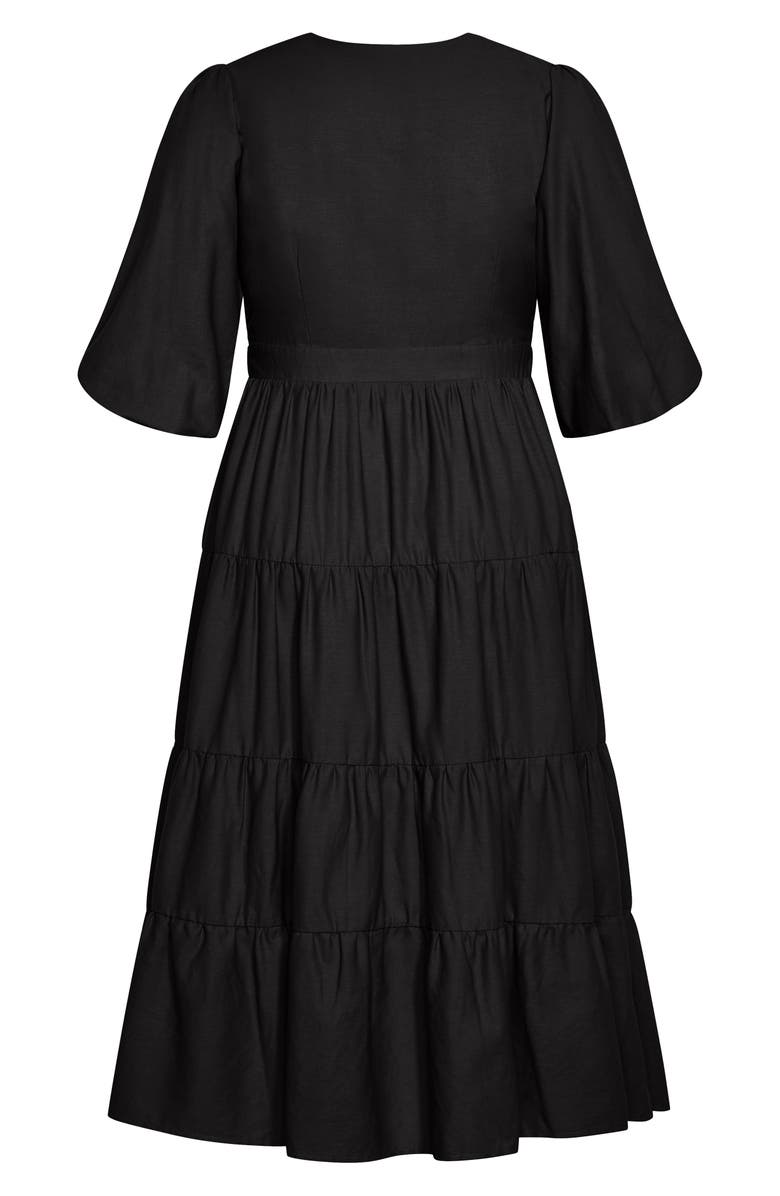 City Chic English Rose Linen Blend Maxi Dress, Alternate, color, 