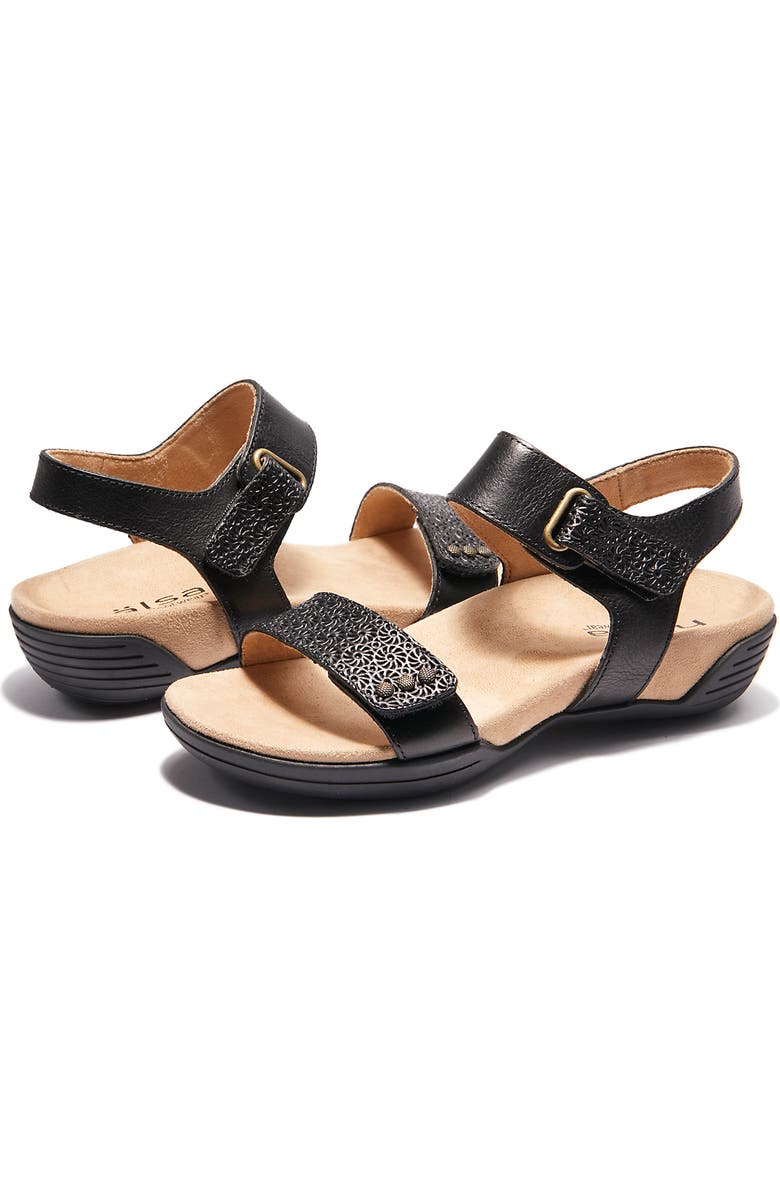 Hälsa Footwear Dominica Sandal, Alternate, color, Black Embossed