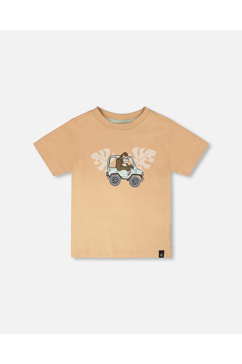 Organic Cotton Gorilla Short Sleeve T-Shirt, Main, color, Beige