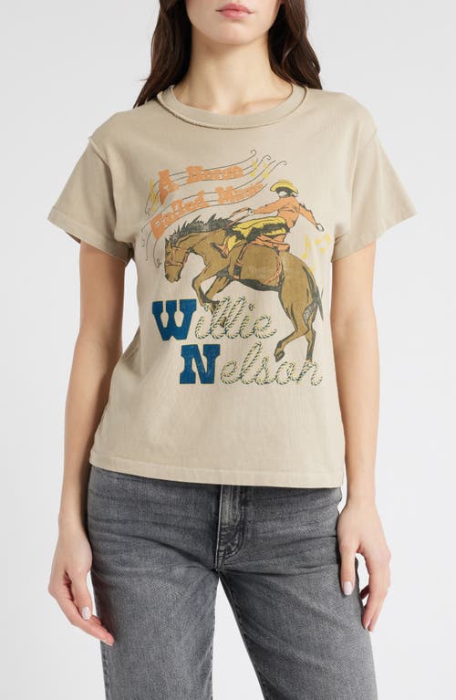 Daydreamer Willie Nelson Horse Called Music Reverse Gf Tee In Desert Sage