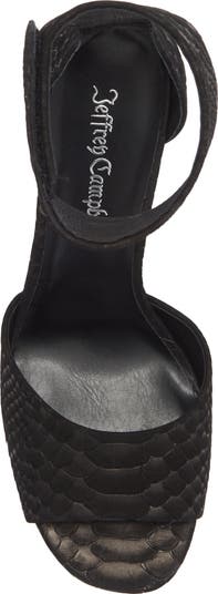 La Vida Snakeskin Embossed Ankle Strap Sandal