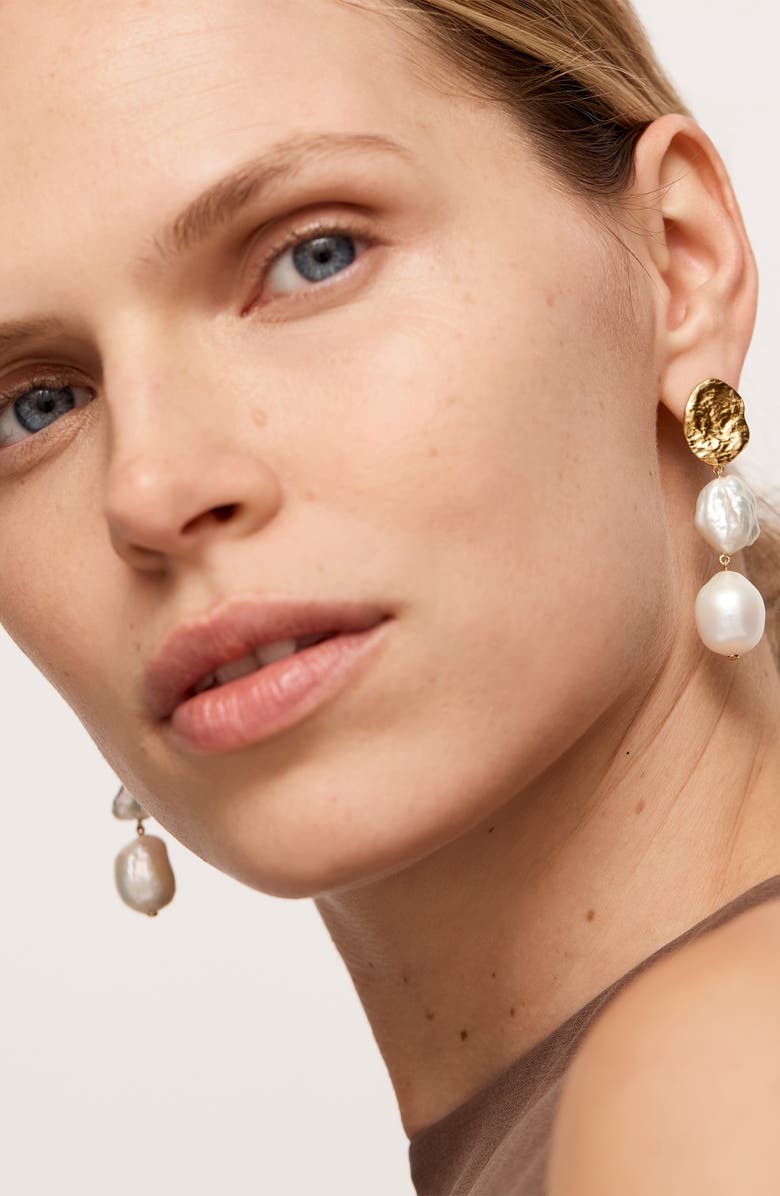 Monica Vinader Capri Freshwater Pearl Drop Earrings, Alternate, color, 18K Gold Vermeil / Pearl