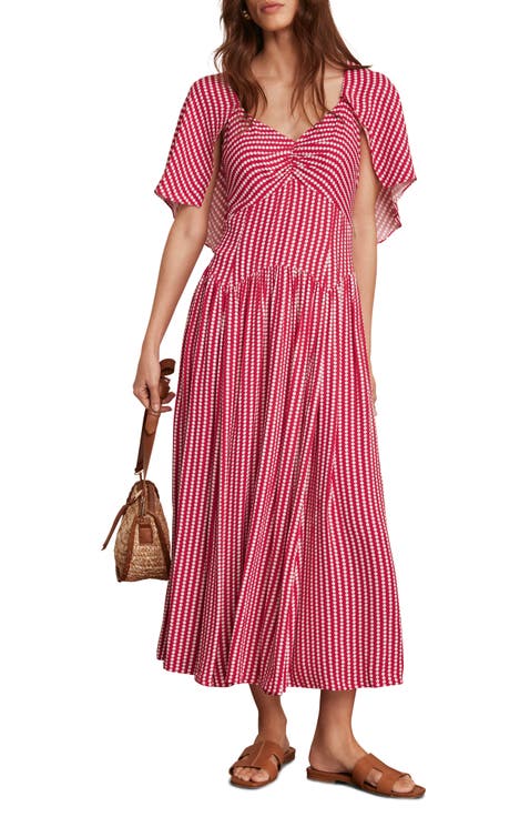 Print Cape Midi Dress