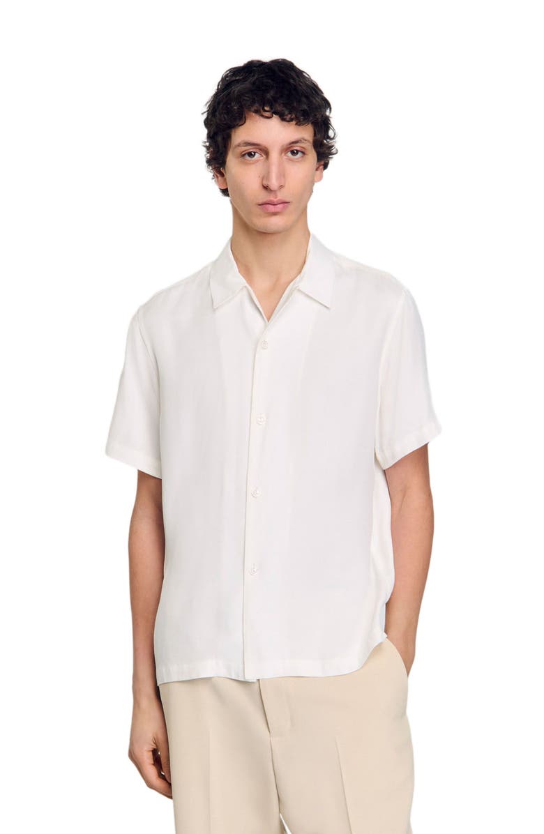 SANDRO Shark collar shirt, Alternate, color, Optic White