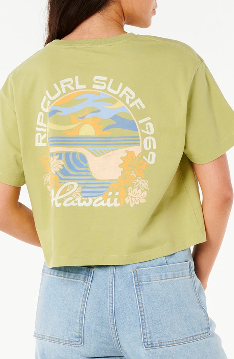 Rip Curl Dune Dancer Crop Graphic T-Shirt, Alternate, color, Sage Haw