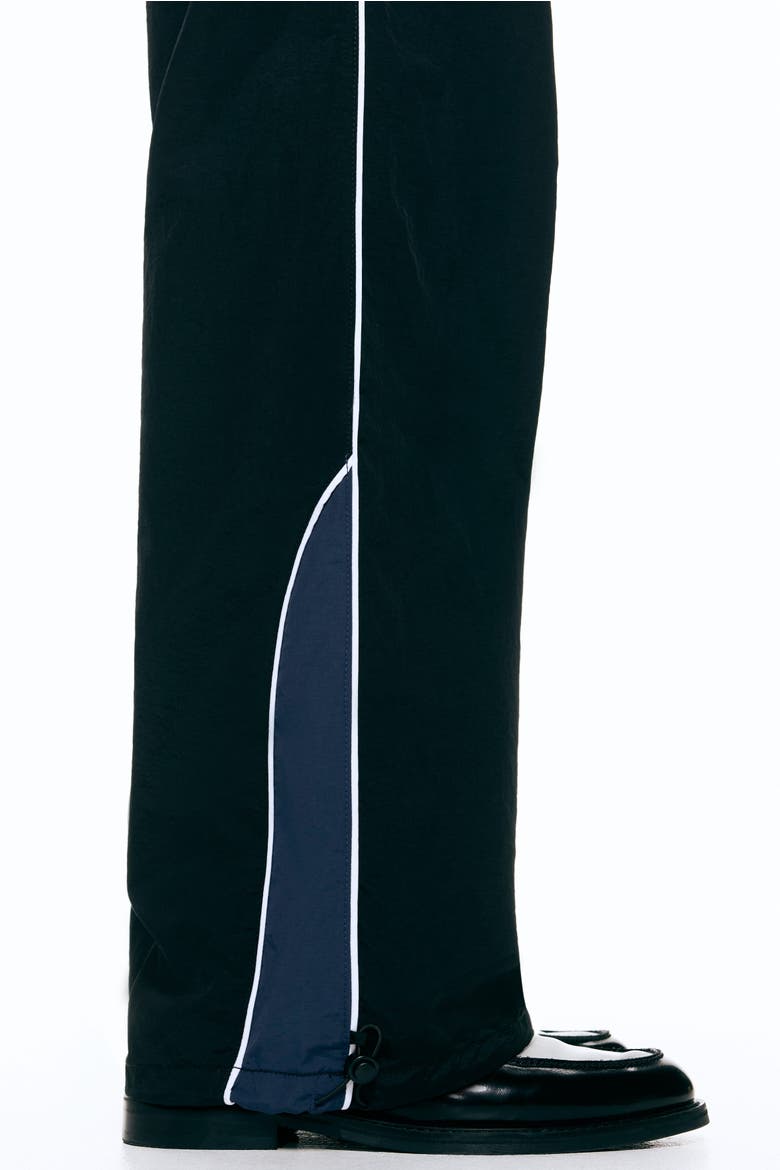 Loose Fit Nylon Track Pants, Alternate, color, Black/panels