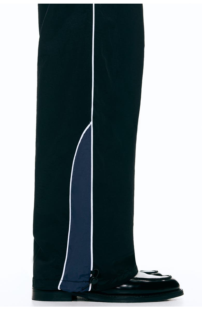 H&M Loose Fit Nylon Track Pants, Alternate, color, Black/Panels