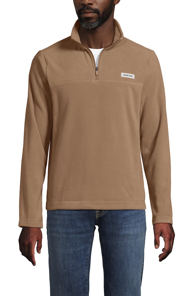 Lands' End Anyweather Fleece Quarter Zip Pullover, Alternate, color, Honey Beige