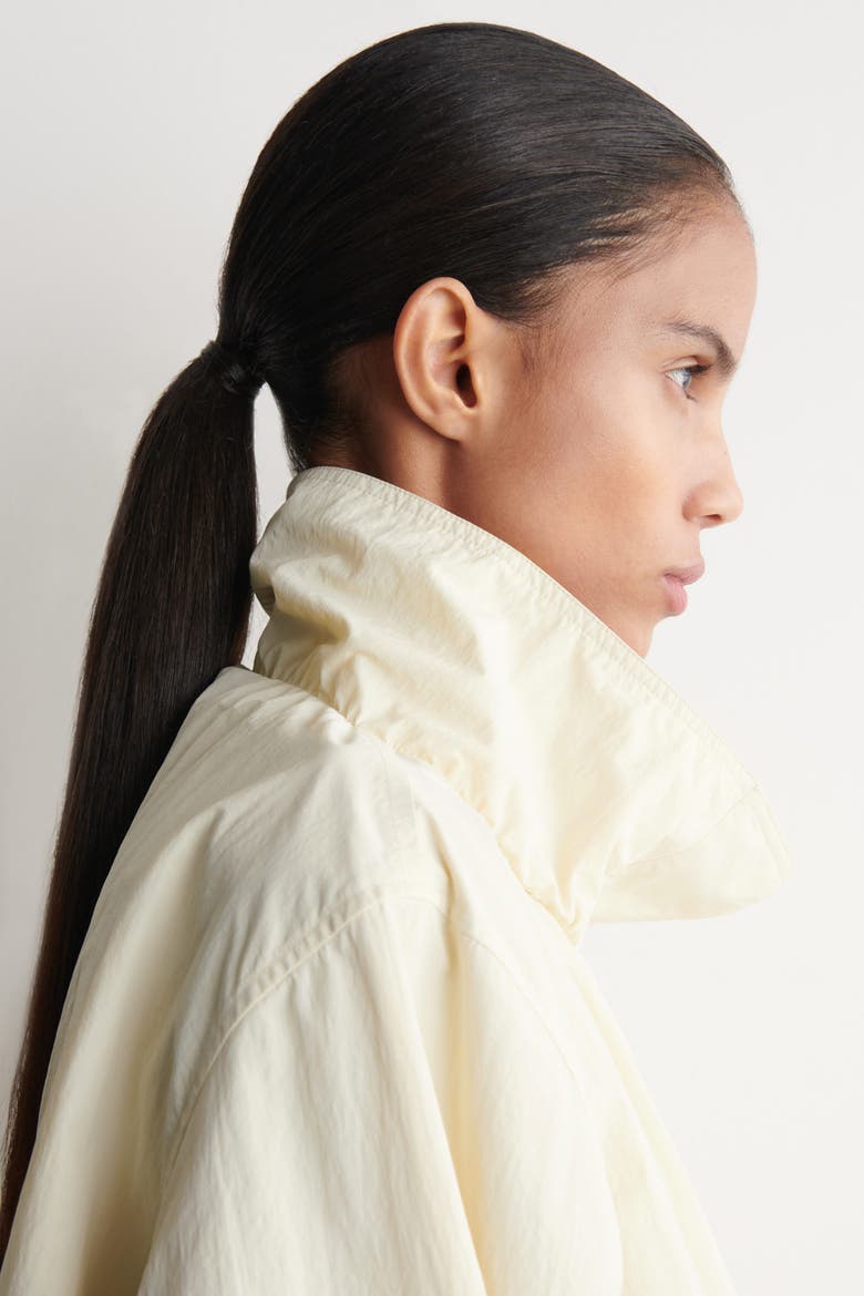 Nylon Mock-Neck Jacket, Alternate, color, CREAM