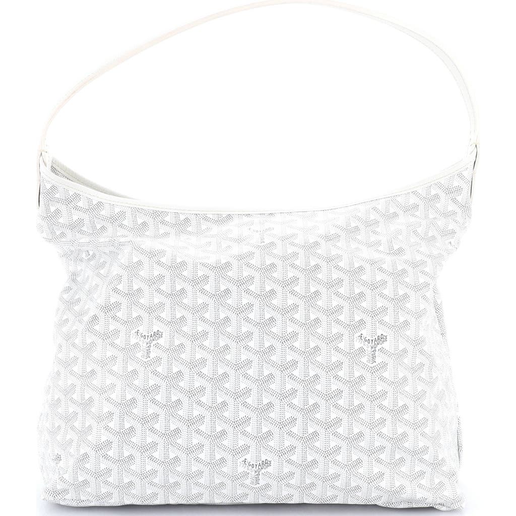 Pre-owned Goyard Goyard Boheme Hobo Coated Canvas In White