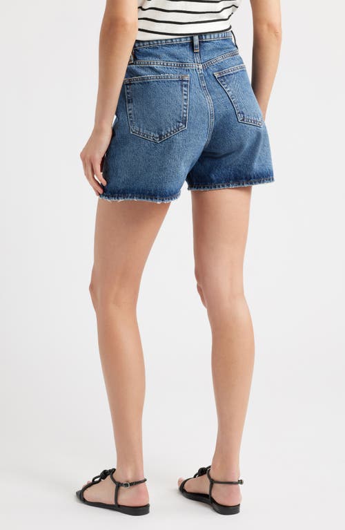 Frame The Easy High Waist Denim Shorts In Blue