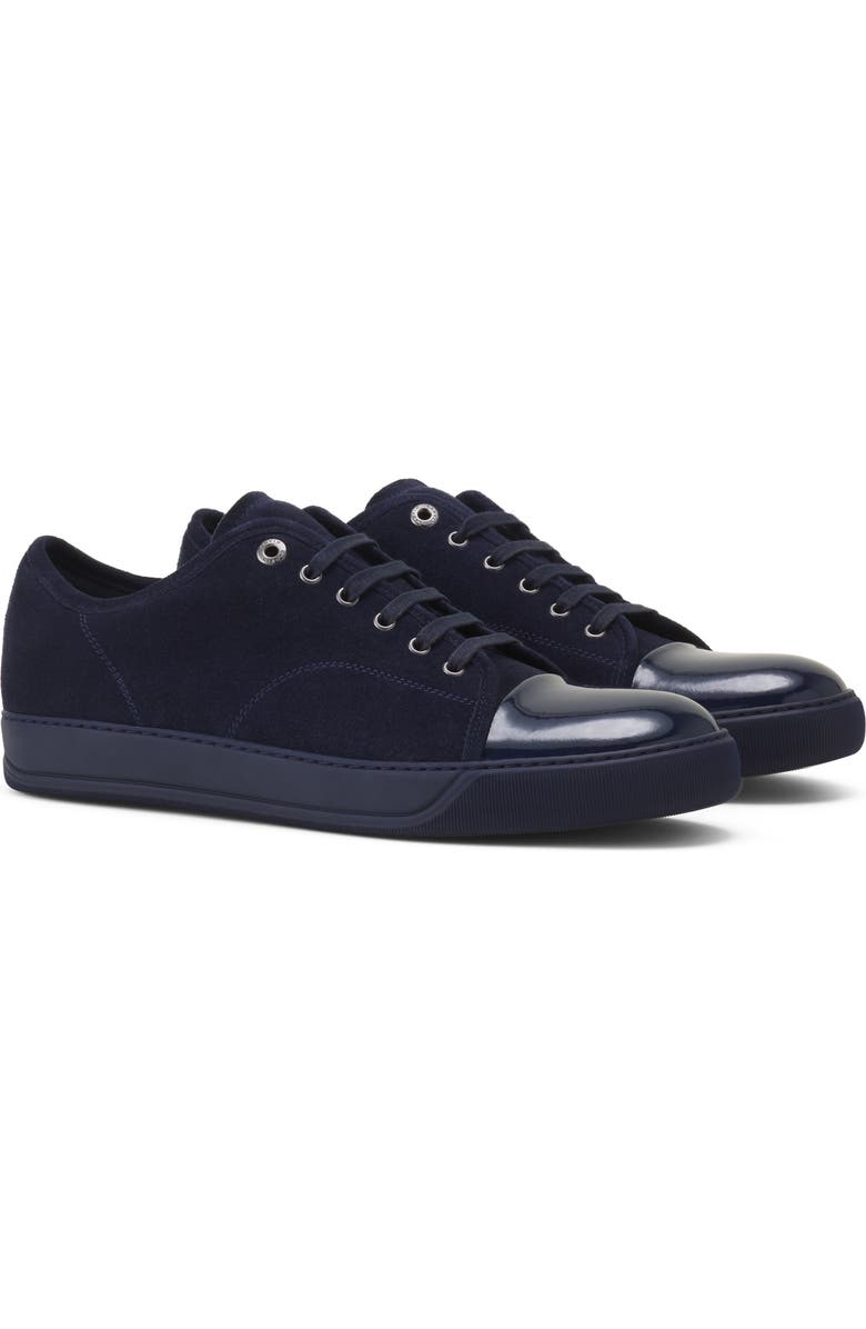 Lanvin Dbb1 Patent Leather And Suede Sneakers, Alternate, color, Navy Blue/Navy Blue