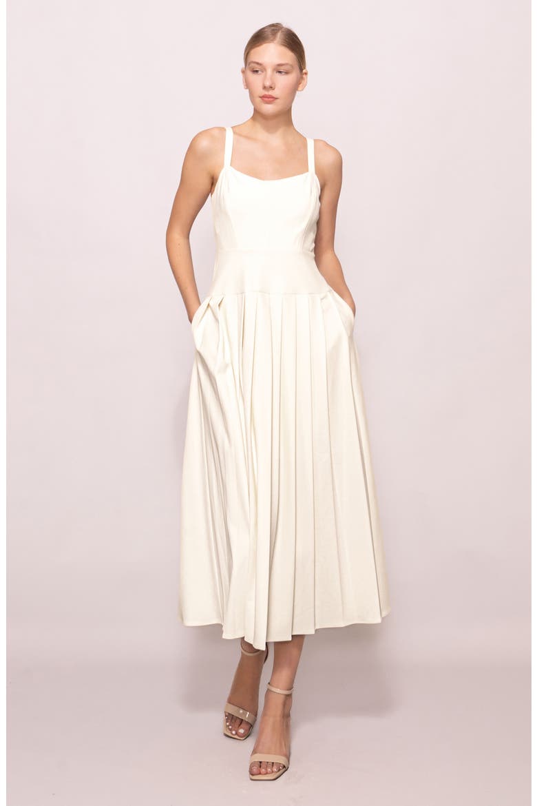 Pleated Sundress, Alternate, color, IVORY