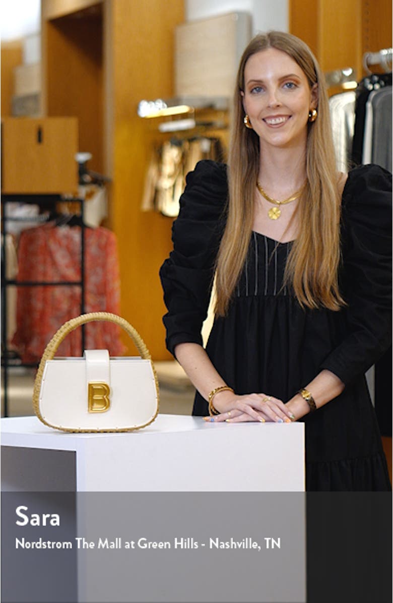 Elyse Leather & Rattan Top Handle Bag, sales video thumbnail