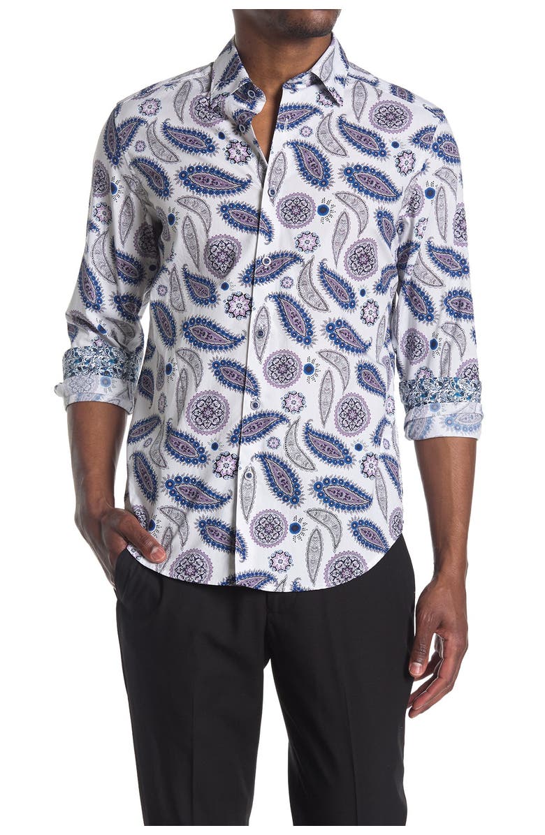 Robert Graham Pinehill Paisley Printed Regular Fit Shirt, Main, color,