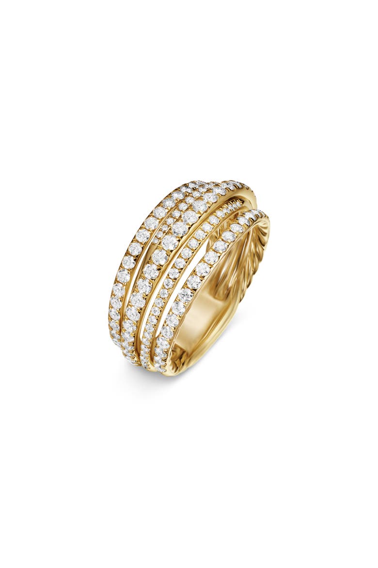 11MM PAVE CROSSOVER RING, Alternate, color, 18K YELLOW GOLD