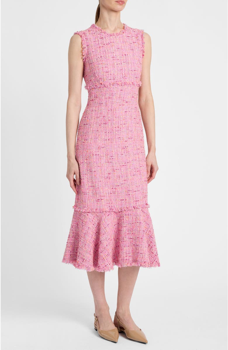 Santorelli Andi Sleeveless Sheath Tweed Dress, Alternate, color, Candy Pink