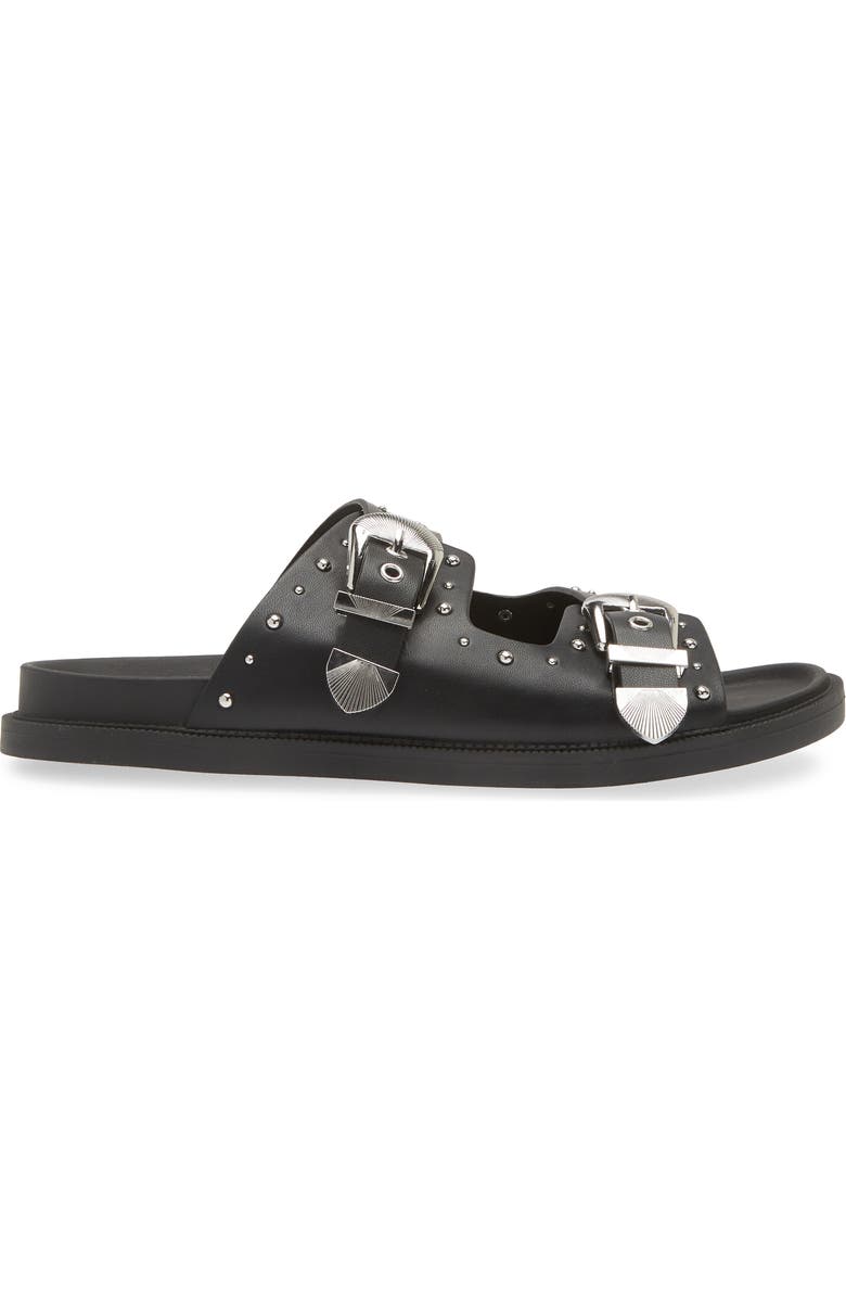 Steve Madden Connely Buckle Slide Sandal, Alternate, color, Black