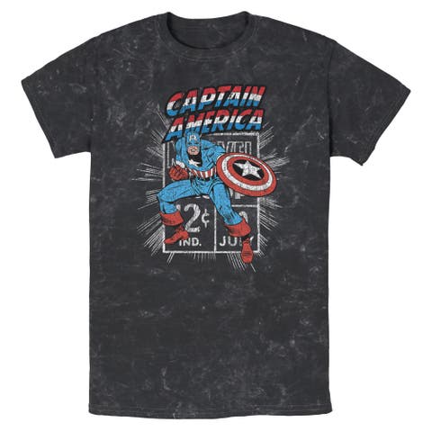 Men's Marvel Captain Comic Stamp  Graphic T-Shirt