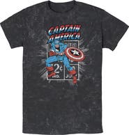 Marvel Mens Marvel Captain Comic Stamp T Shirt