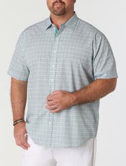 Synrgy by DXL Big & Tall Quatrefoil Pattern Sport Shirt V2