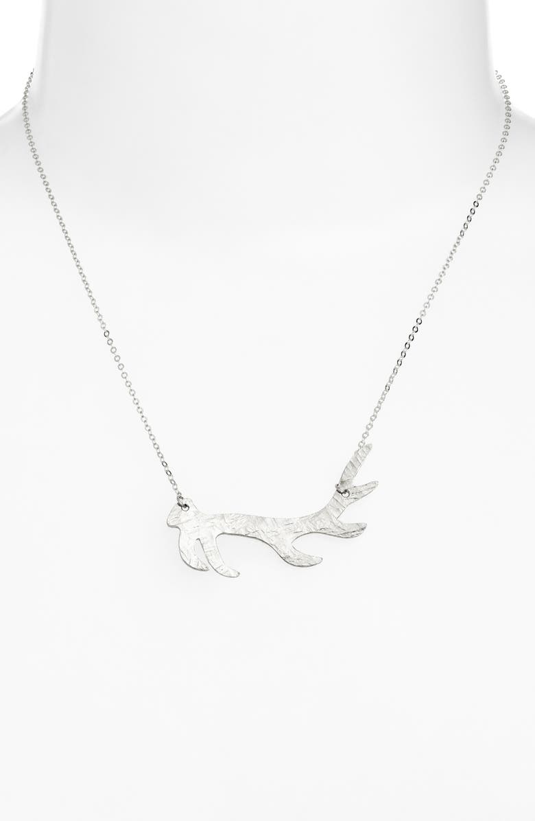 Nashelle Antler Pendant Necklace, Alternate, color, Sterling Silver