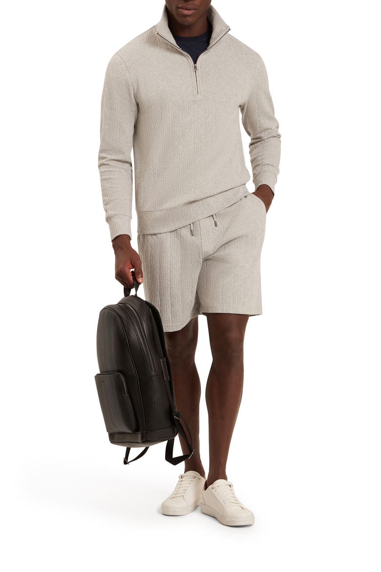 Dougles Texture Quarter Zip Sweatshirt, Alternate, color, LIGHT GREY