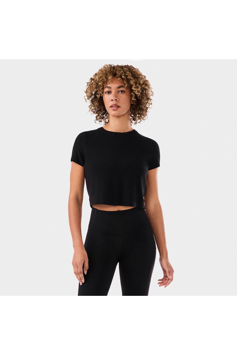 Ribbed Tee, Main, color, EBONY