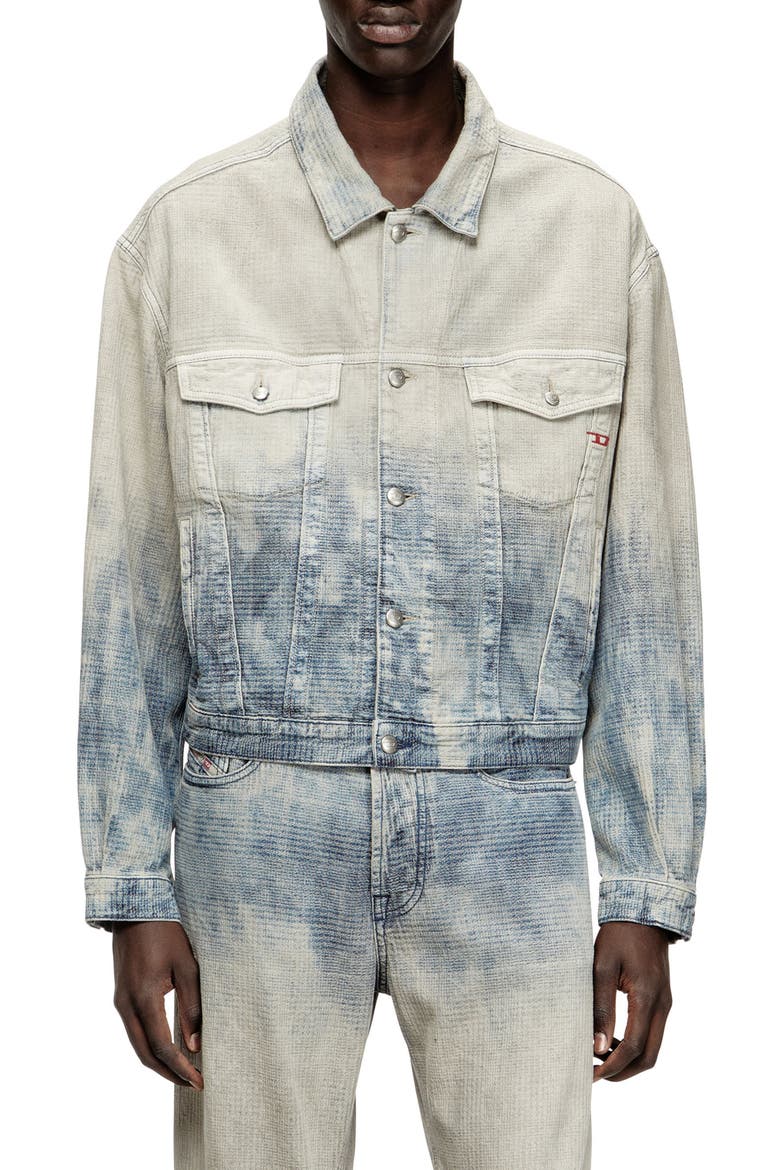 D-Ranger Prince of Wales Jacquard Denim Jacket, Main, color, DENIM