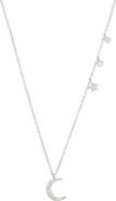 Adornia Cubic Zirconia Moon Pendant Necklace