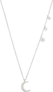 Adornia Cubic Zirconia Moon Pendant Necklace
