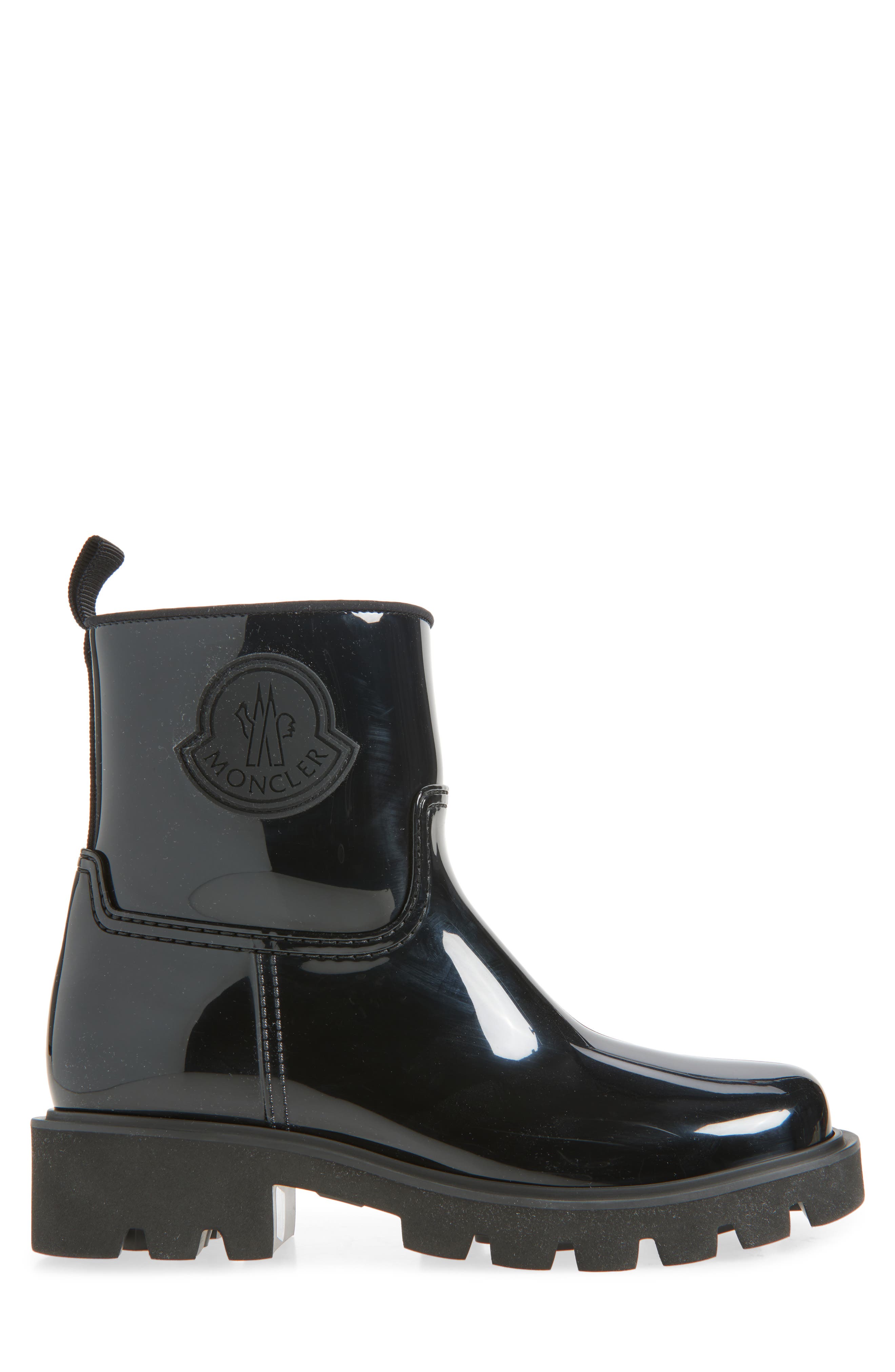 Moncler Kickstream Waterproof Rain Boot, Alternate, color, Black