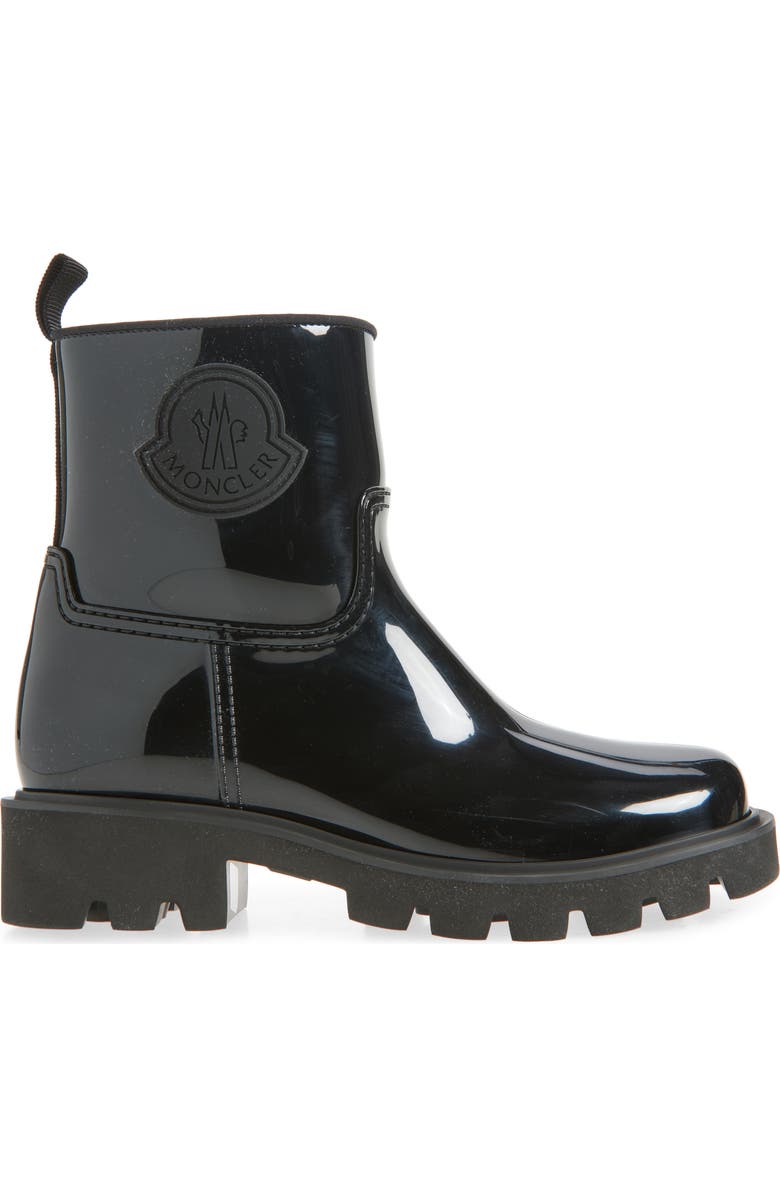 Moncler Kickstream Waterproof Rain Boot, Alternate, color, Black