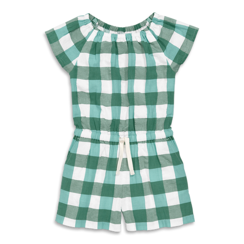 Kids Drawstring Romper In Gingham (Toddler, Little Kid, & Big Kid)