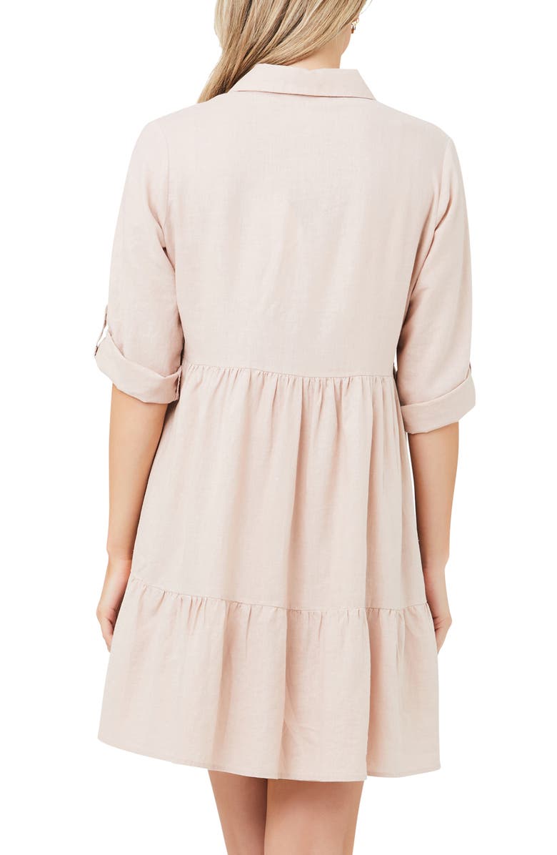 Ripe Maternity Adel Linen Dress, Alternate, color, Peachy Pink