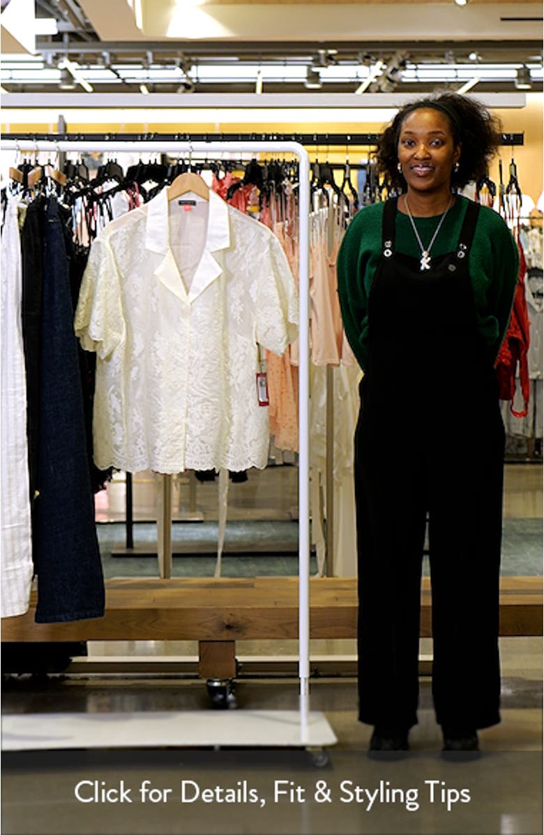 Scallop Hem Lace Button-Up Shirt, sales video thumbnail