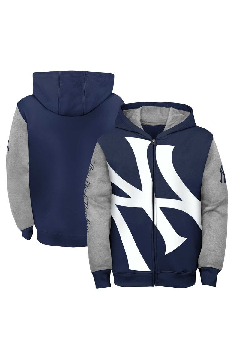 Outerstuff Youth Fanatics Branded Navy/Gray New York Yankees Postcard Full-Zip Hoodie Jacket, Alternate, color, 