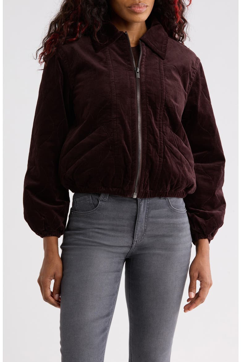 Quilted Corduroy Jacket, Main, color, CHOC TRUFFLE