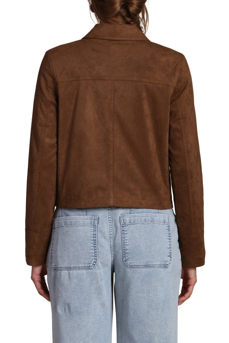 Faux Suede Jacket, Alternate, color, DEEP TOFFEE