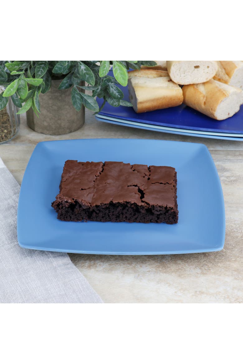 4 Piece 8.5 Inch Square Melamine Dessert Plate Set, Alternate, color, Assorted