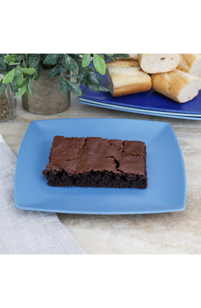 Gibson Home Grayson 4 Piece 8.5 Inch Square Melamine Dessert Plate Set, Alternate, color, Assorted