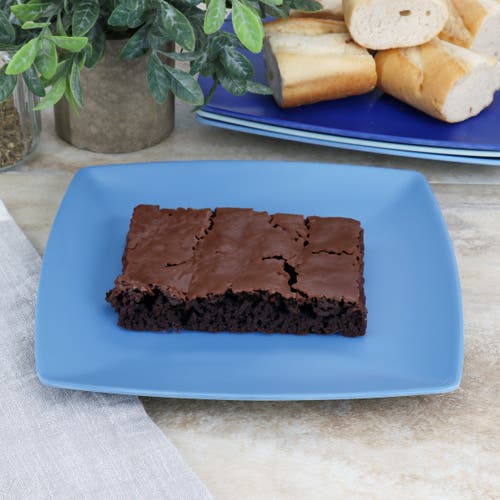 Gibson Home Grayson 4 Piece 8.5 Inch Square Melamine Dessert Plate Set In Blue