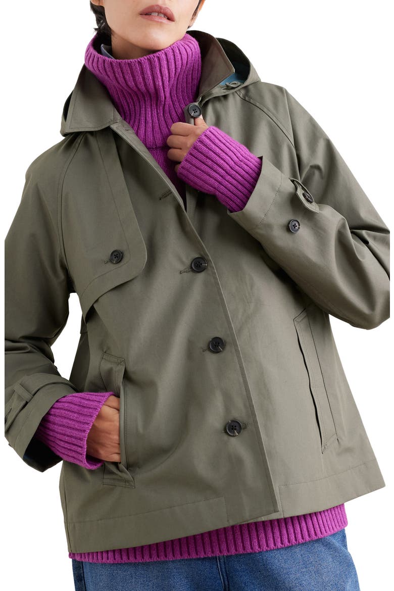 Neap Tide Waterproof Organic Cotton Jacket with Removable Hood, Main, color, LIGHT NORI