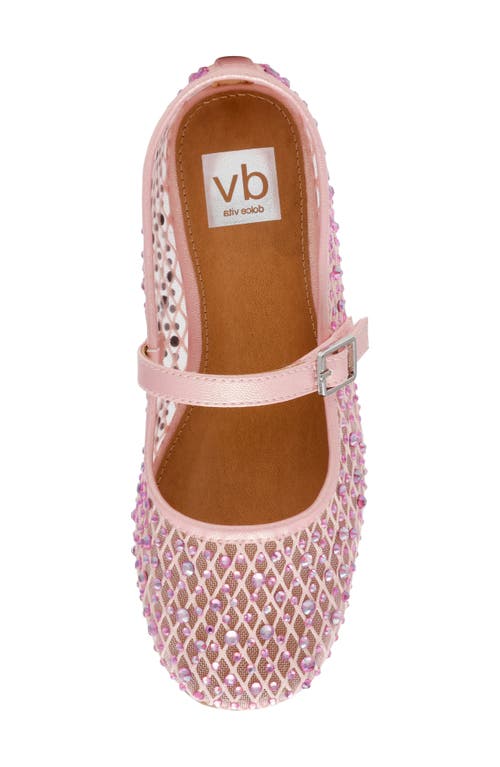 Shop Dolce Vita Dv By Kids' Blessed Rhinestone Mesh Mary Jane Flat In Pink