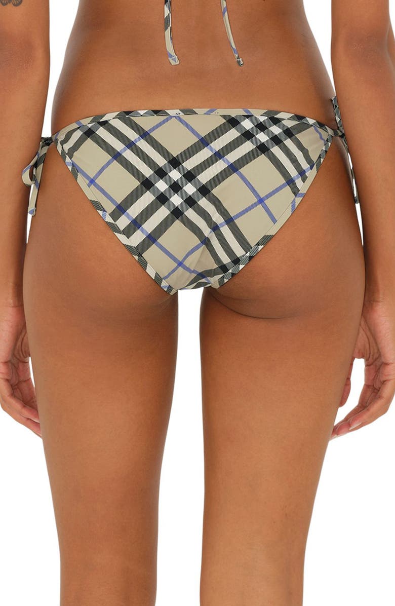 Burberry Check String Bikini Bottoms, Alternate, color, 
