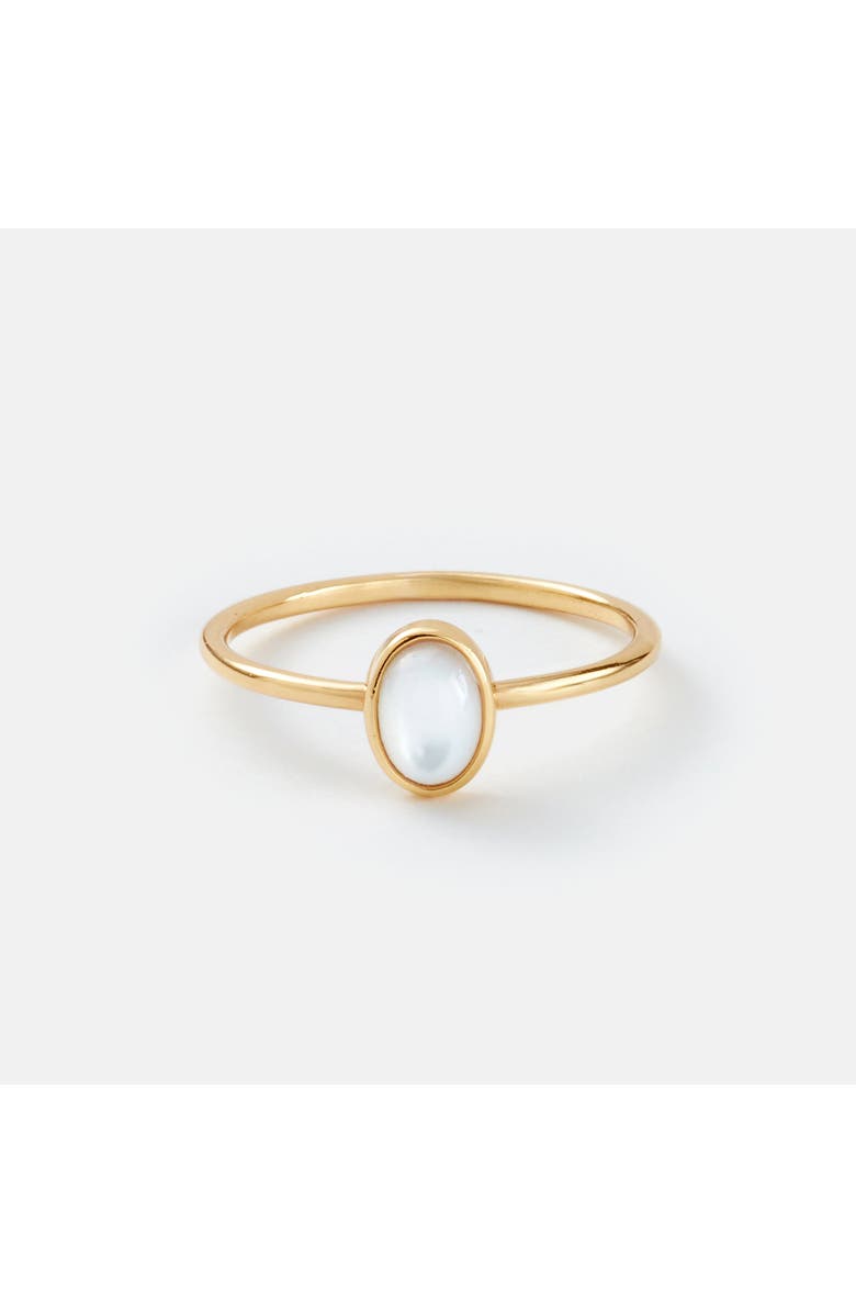 Sara Patino Gold Petite Oval Pearl Ring, Main, color, Gold