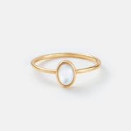 Sara Patino Gold Petite Oval Pearl Ring